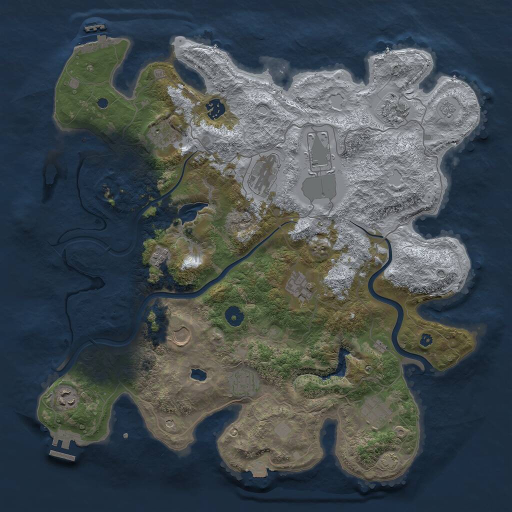 Rust Map: Procedural Map, Size: 4000, Seed: 990895652, 17 Monuments