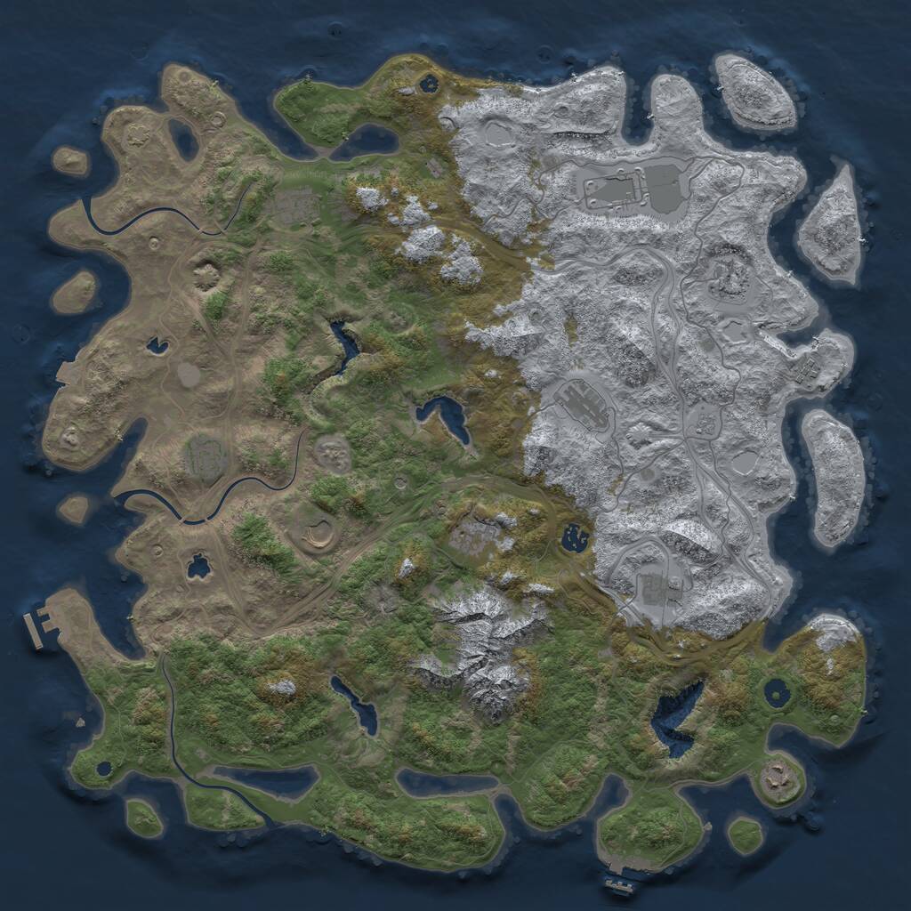 Rust Map: Procedural Map, Size: 5000, Seed: 1400579514, 17 Monuments