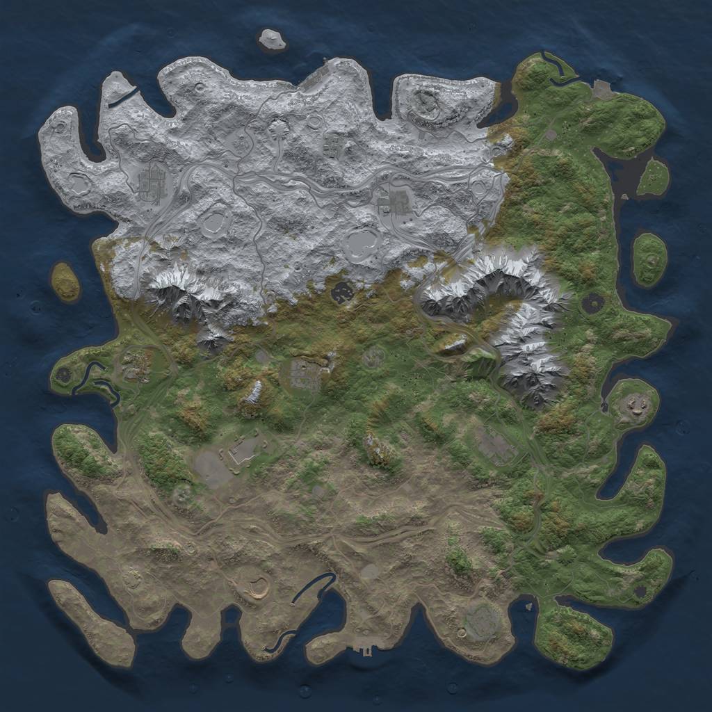 Rust Map: Procedural Map, Size: 5000, Seed: 471998658, 19 Monuments