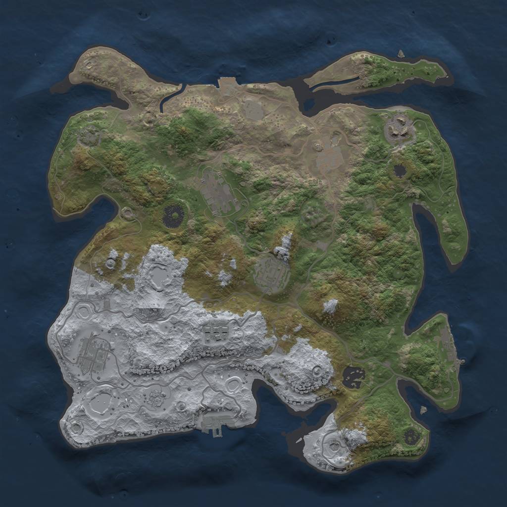 Rust Map: Procedural Map, Size: 3300, Seed: 1669234470, 15 Monuments