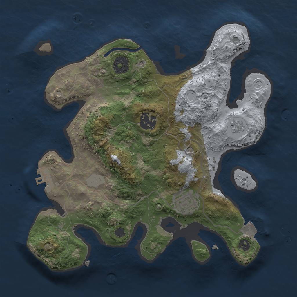 Rust Map: Procedural Map, Size: 2600, Seed: 1977453557, 8 Monuments