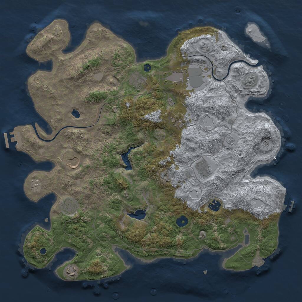 Rust Map: Procedural Map, Size: 4000, Seed: 1071814051, 15 Monuments