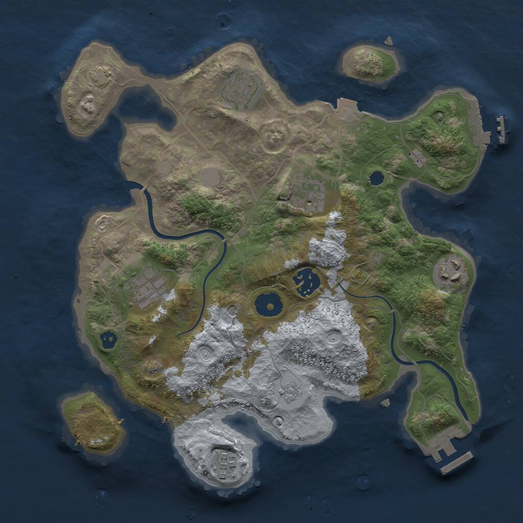 Rust Map: Procedural Map, Size: 3000, Seed: 30761, 12 Monuments