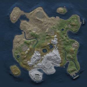 Thumbnail Rust Map: Procedural Map, Size: 3000, Seed: 30761, 12 Monuments