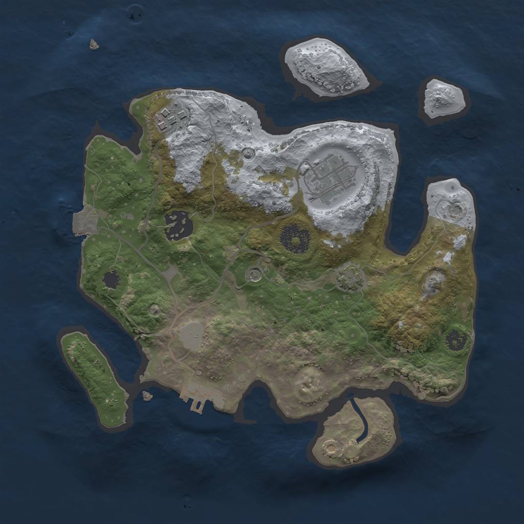Rust Map: Procedural Map, Size: 2590, Seed: 4534, 9 Monuments