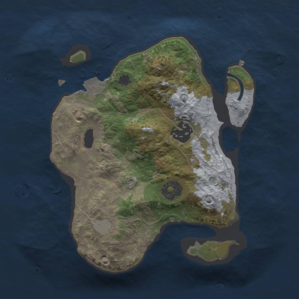 Rust Map: Procedural Map, Size: 2200, Seed: 1659403953, 4 Monuments