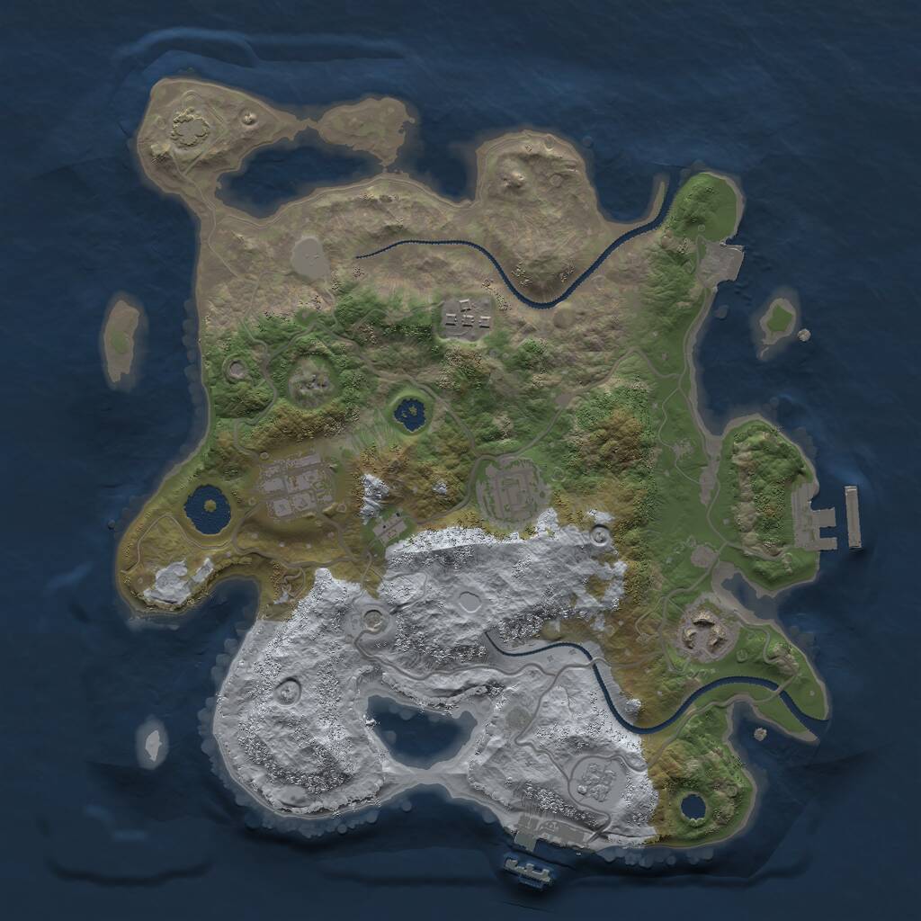 Rust Map: Procedural Map, Size: 3000, Seed: 1558606813, 10 Monuments