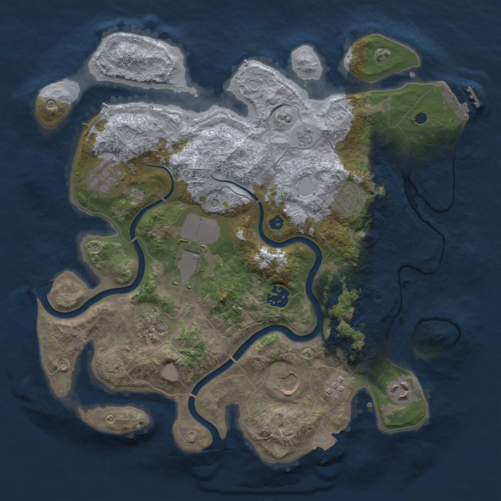 Rust Map: Procedural Map, Size: 3500, Seed: 1180611950, 13 Monuments