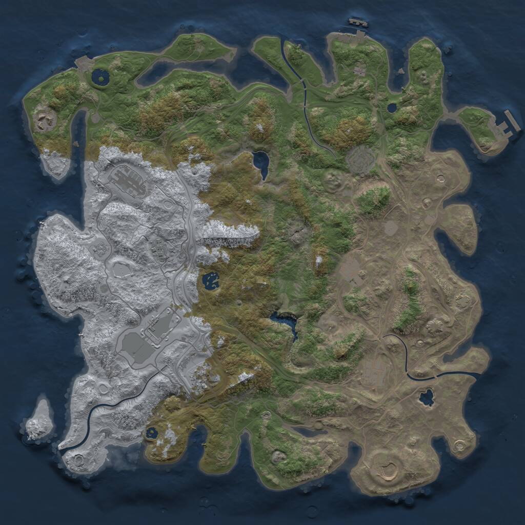 Rust Map: Procedural Map, Size: 4400, Seed: 61509086, 16 Monuments