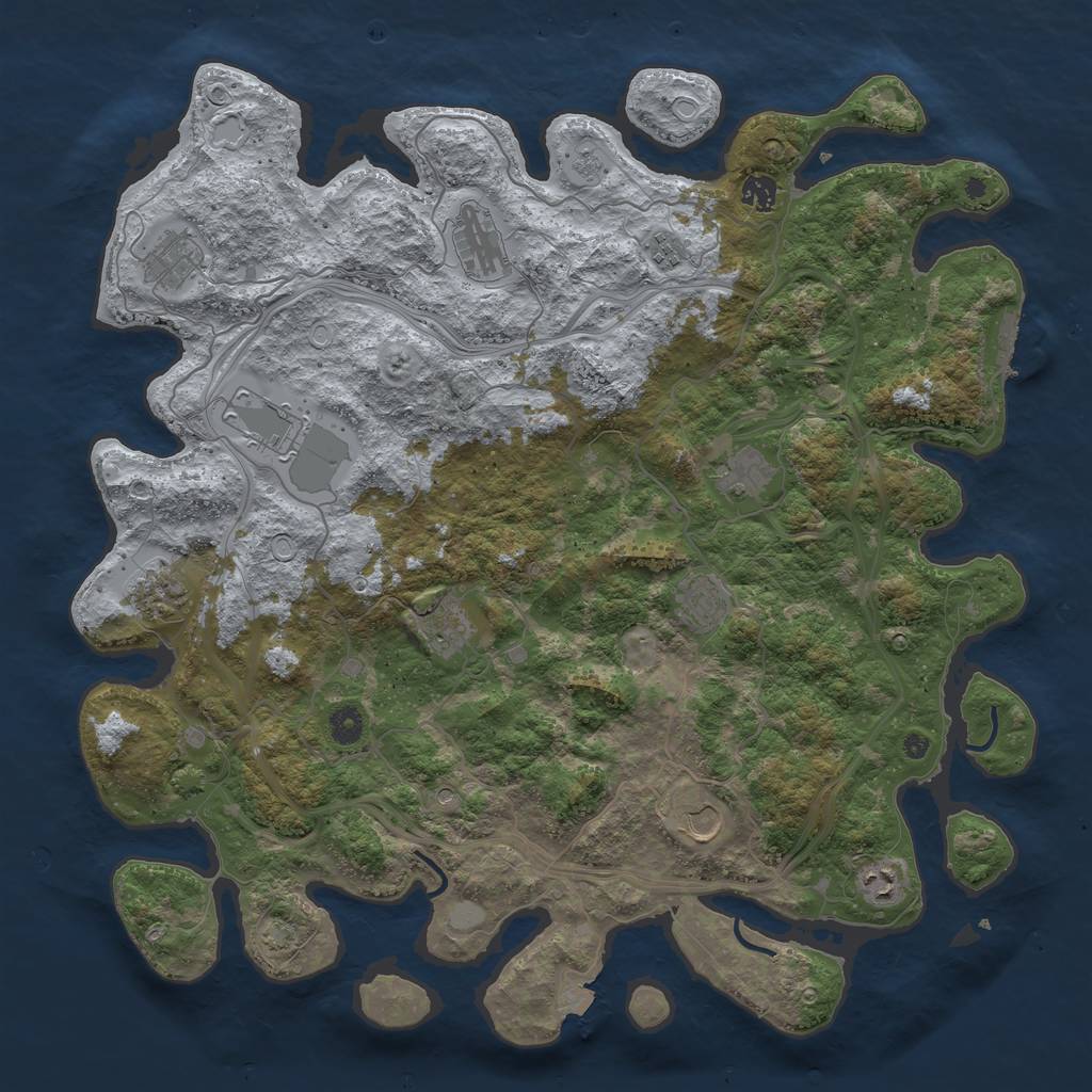 Rust Map: Procedural Map, Size: 4500, Seed: 2002858537, 18 Monuments