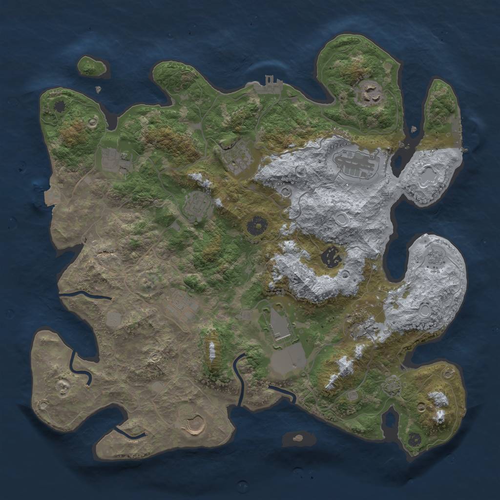 Rust Map: Procedural Map, Size: 3750, Seed: 998762110, 18 Monuments