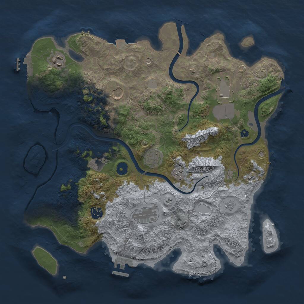 Rust Map: Procedural Map, Size: 3700, Seed: 510, 14 Monuments