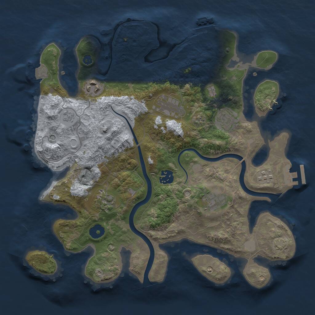 Rust Map: Procedural Map, Size: 3250, Seed: 5475478, 13 Monuments