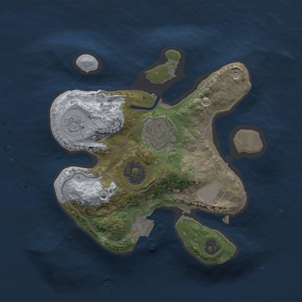 Rust Map: Procedural Map, Size: 2000, Seed: 612356, 5 Monuments