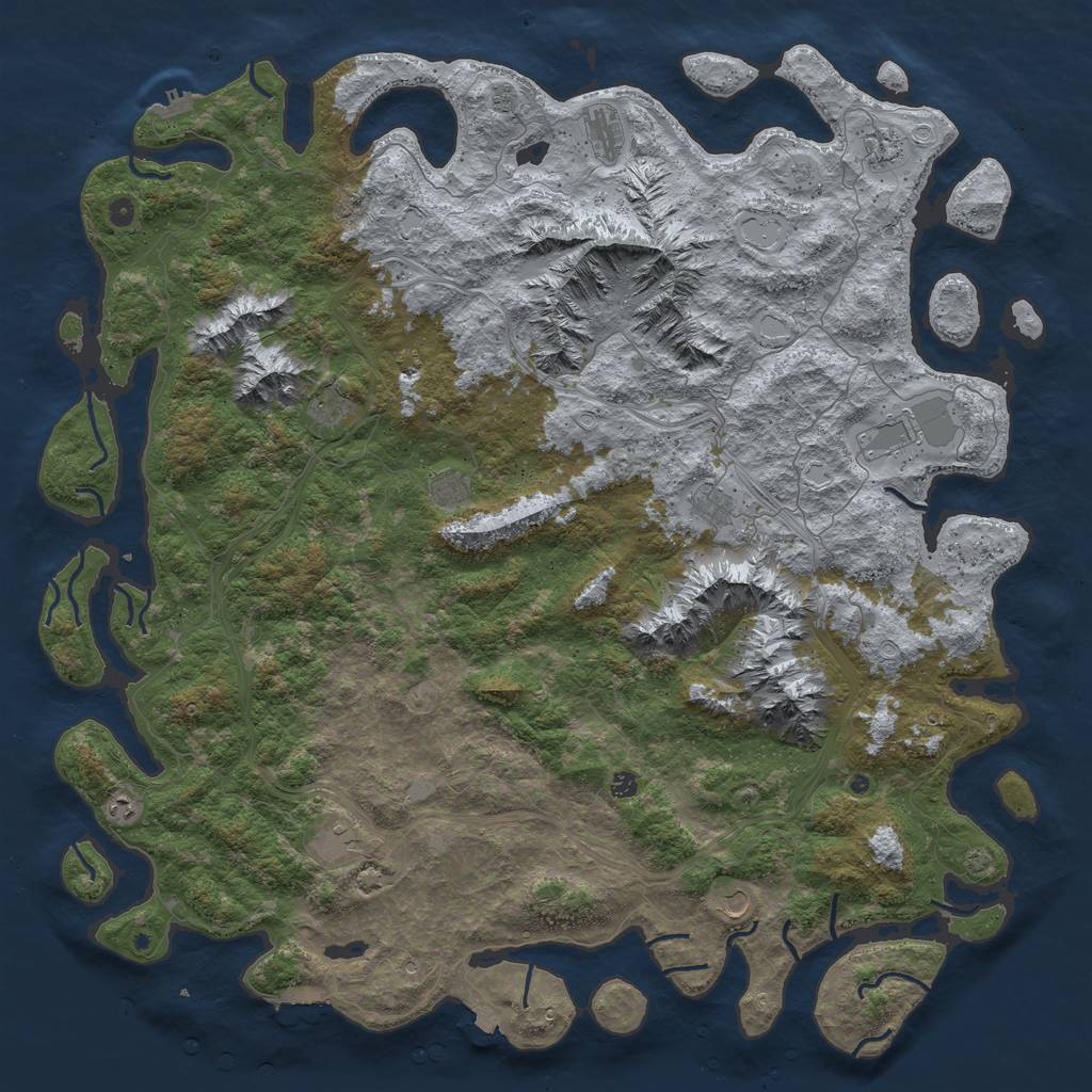 Rust Map: Procedural Map, Size: 6000, Seed: 5162024, 19 Monuments