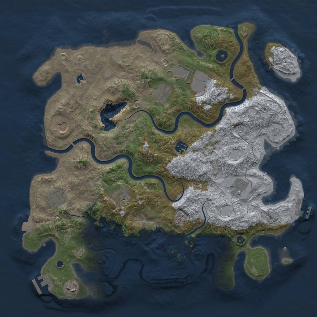 Rust Map: Procedural Map, Size: 4000, Seed: 553207347, 15 Monuments