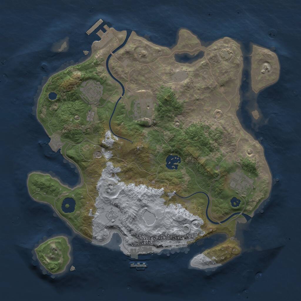 Rust Map: Procedural Map, Size: 3000, Seed: 27092, 10 Monuments