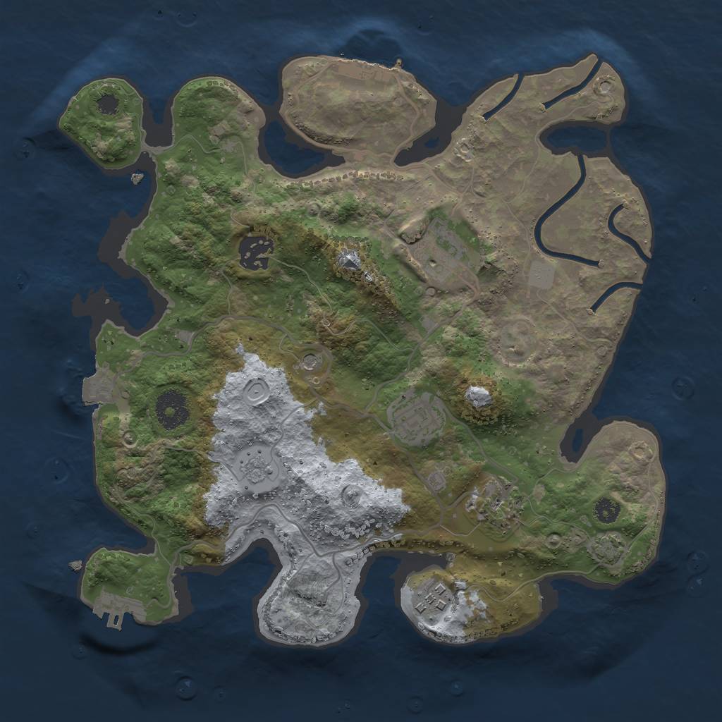 Rust Map: Procedural Map, Size: 3000, Seed: 1488372831, 13 Monuments