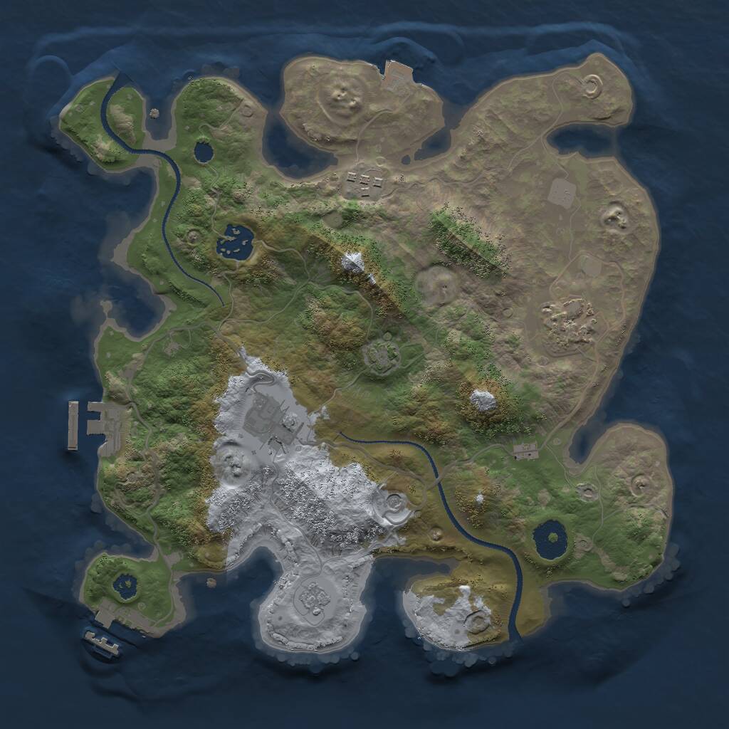 Rust Map: Procedural Map, Size: 3000, Seed: 1488372831, 10 Monuments