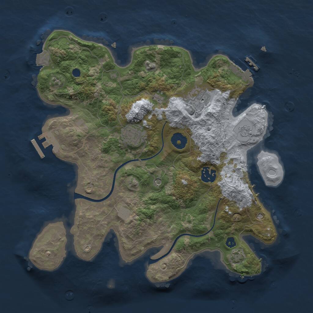 Rust Map: Procedural Map, Size: 3000, Seed: 1461054323, 9 Monuments