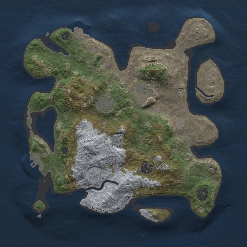 Rust Map: Procedural Map, Size: 3000, Seed: 30379, 11 Monuments