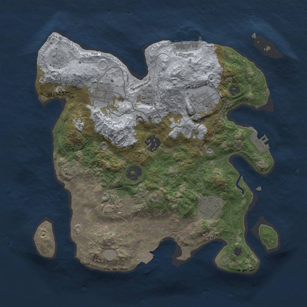 Rust Map: Procedural Map, Size: 3000, Seed: 21884, 14 Monuments
