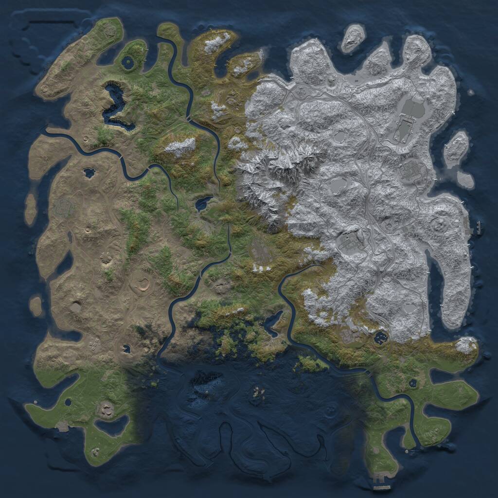 Rust Map: Procedural Map, Size: 6000, Seed: 1808953944, 17 Monuments