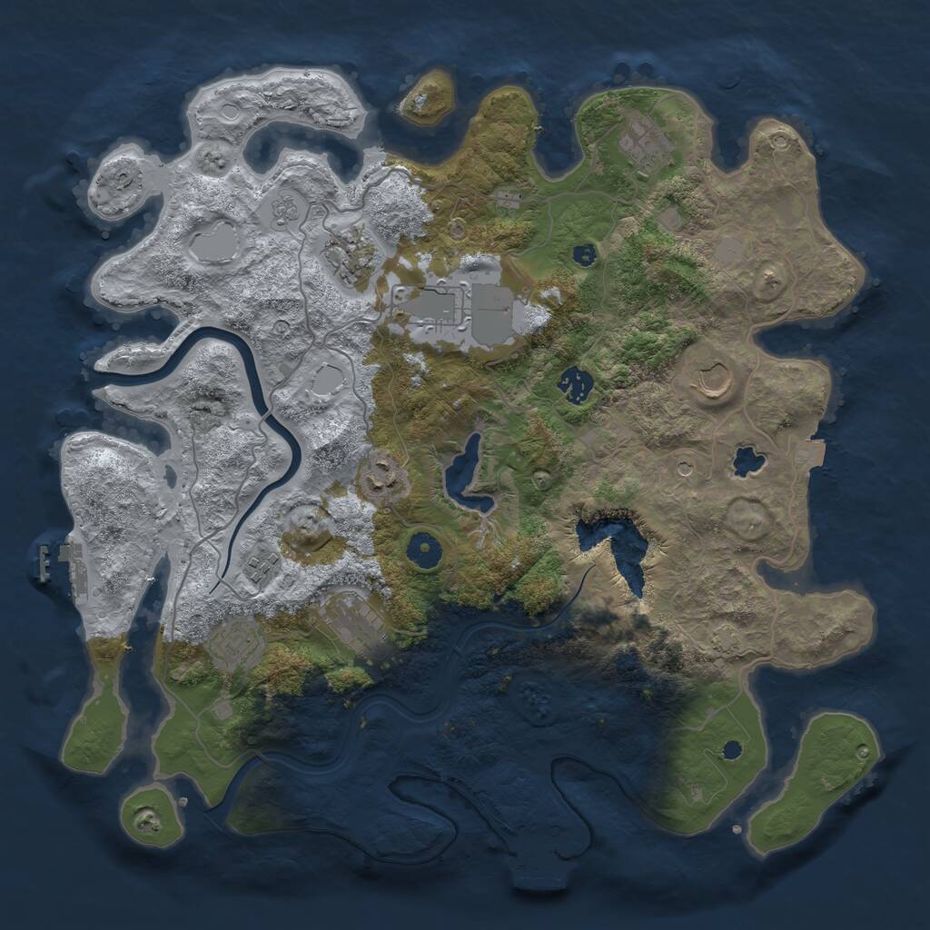 Rust Map: Procedural Map, Size: 4000, Seed: 8521790, 15 Monuments