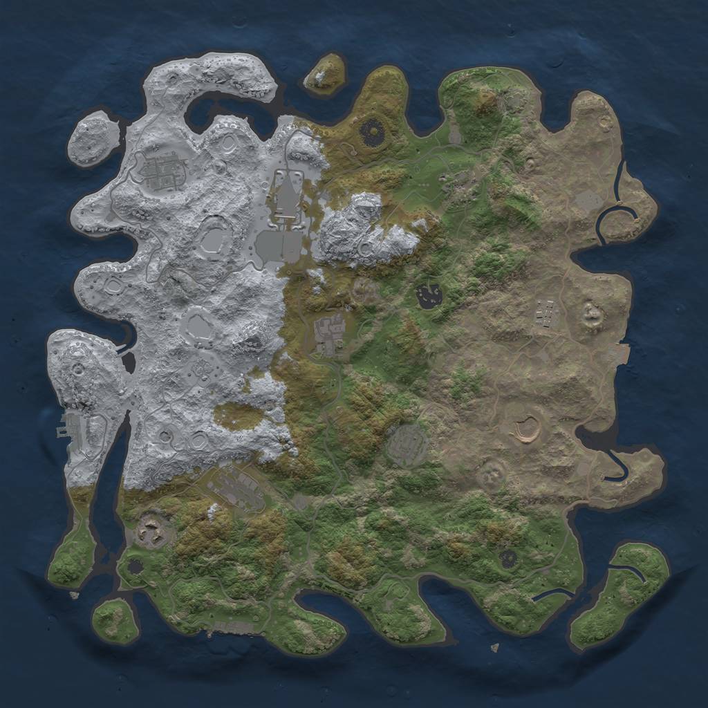 Rust Map: Procedural Map, Size: 4000, Seed: 8521790, 18 Monuments