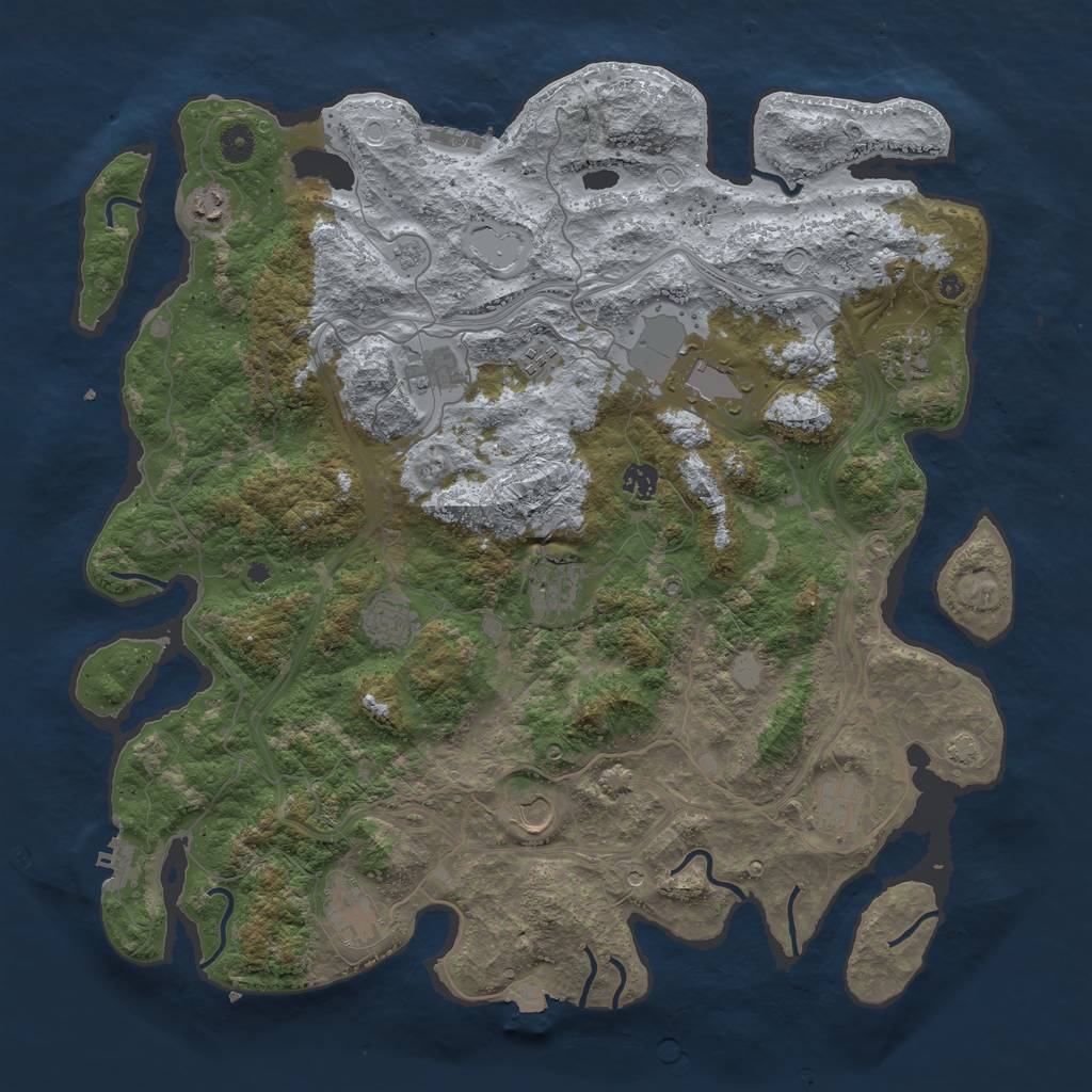 Rust Map: Procedural Map, Size: 4500, Seed: 560653879, 19 Monuments