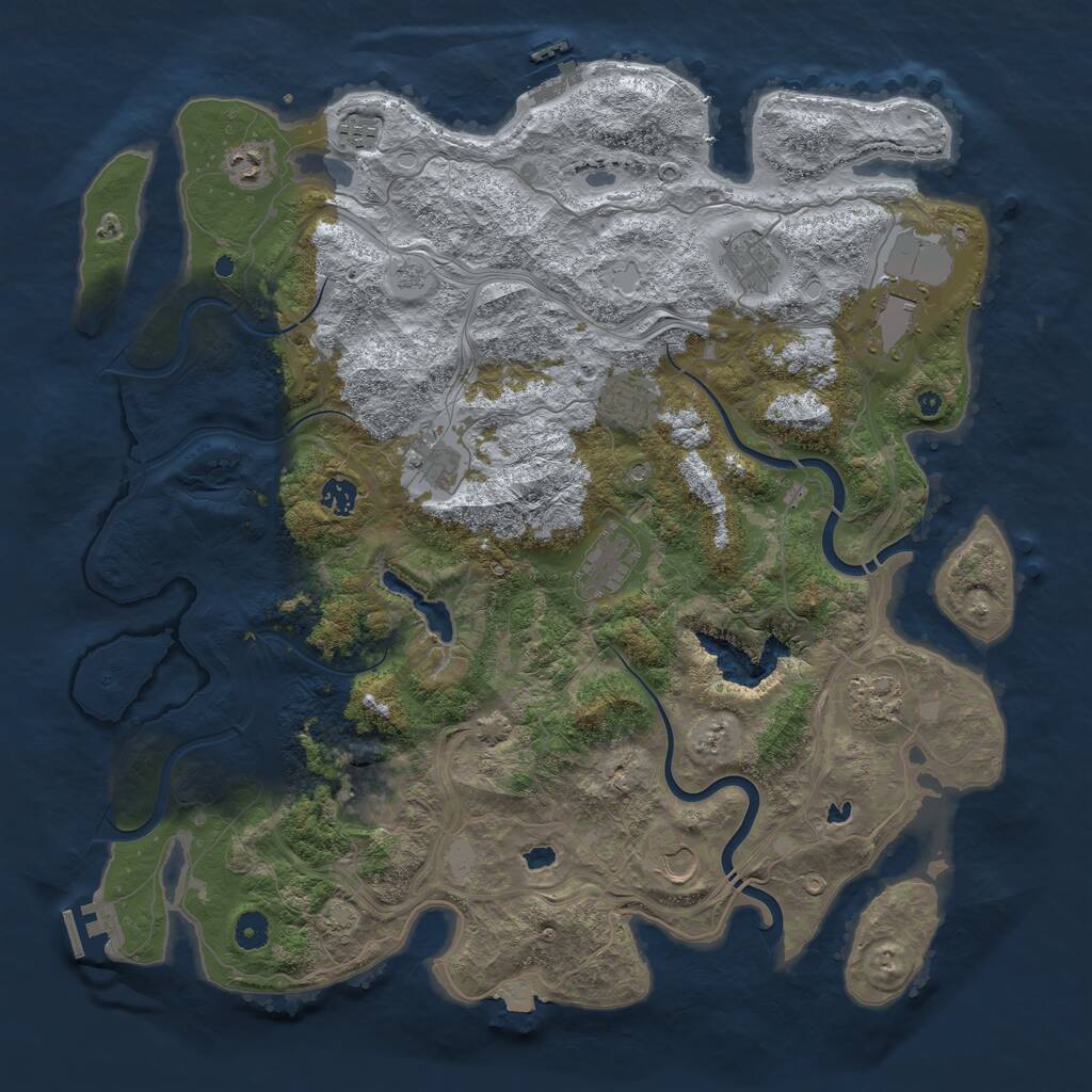 Rust Map: Procedural Map, Size: 4500, Seed: 560653879, 17 Monuments