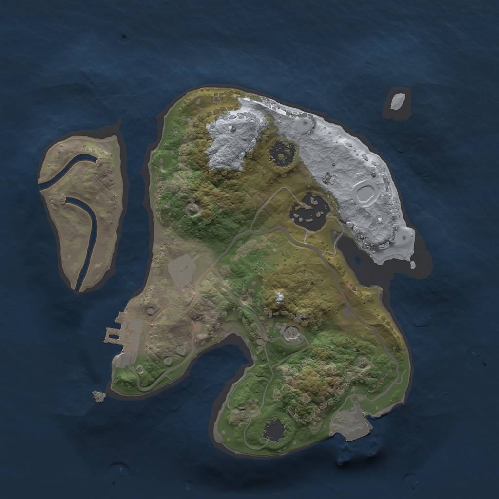 Rust Map: Procedural Map, Size: 2000, Seed: 523376092, 6 Monuments