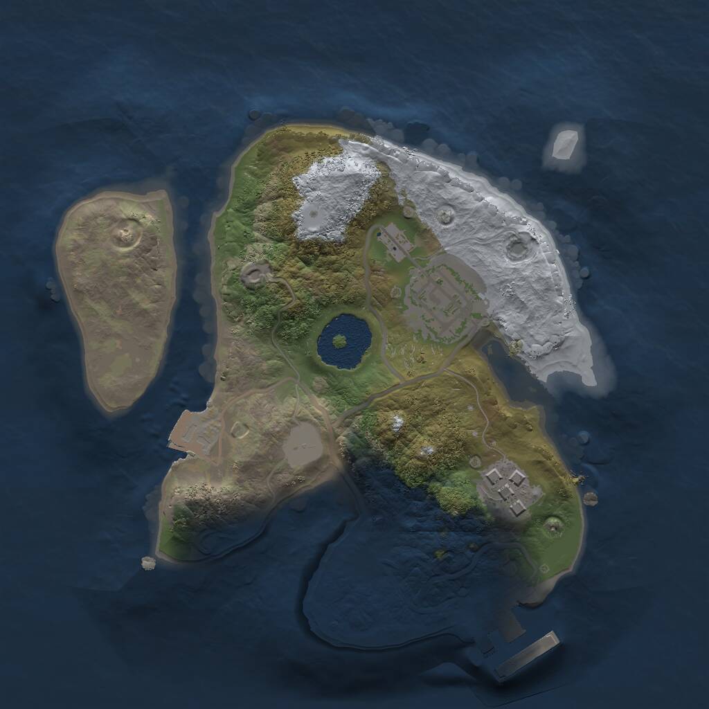 Rust Map: Procedural Map, Size: 2000, Seed: 523376092, 4 Monuments