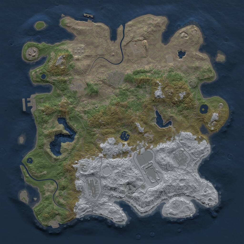 Rust Map: Procedural Map, Size: 4000, Seed: 34346108, 15 Monuments
