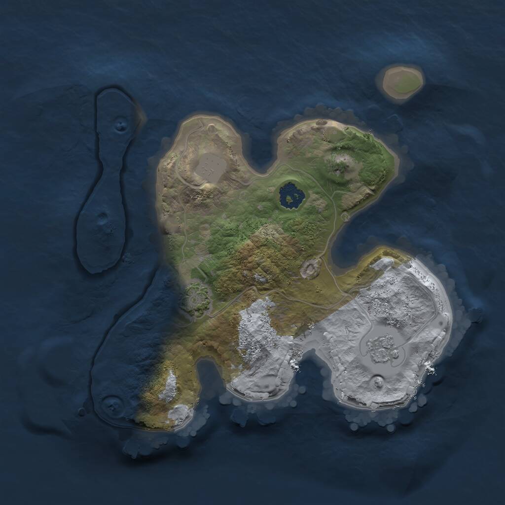 Rust Map: Procedural Map, Size: 2000, Seed: 1131491619, 3 Monuments