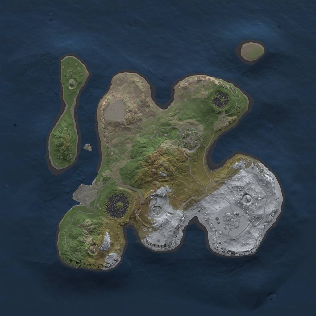 Rust Map: Procedural Map, Size: 2000, Seed: 1131491619, 6 Monuments