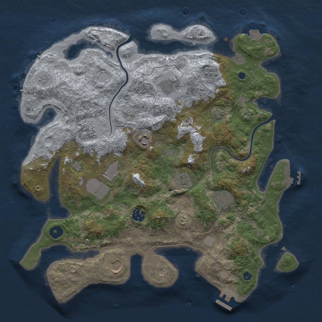 Rust Map: Procedural Map, Size: 3750, Seed: 895363882, 15 Monuments
