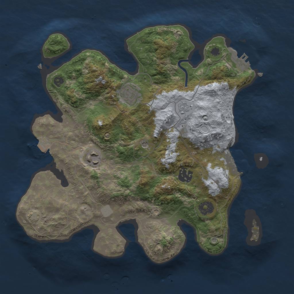 Rust Map: Procedural Map, Size: 3000, Seed: 253472248, 11 Monuments