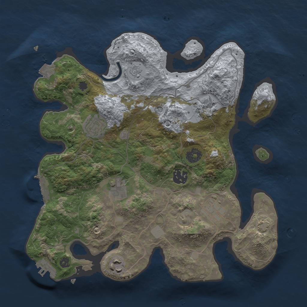 Rust Map: Procedural Map, Size: 3000, Seed: 428012812, 14 Monuments