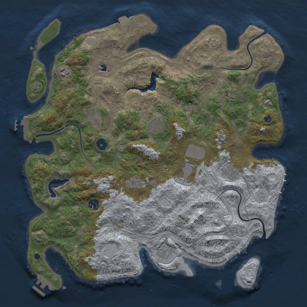 Rust Map: Procedural Map, Size: 4250, Seed: 474397962, 16 Monuments