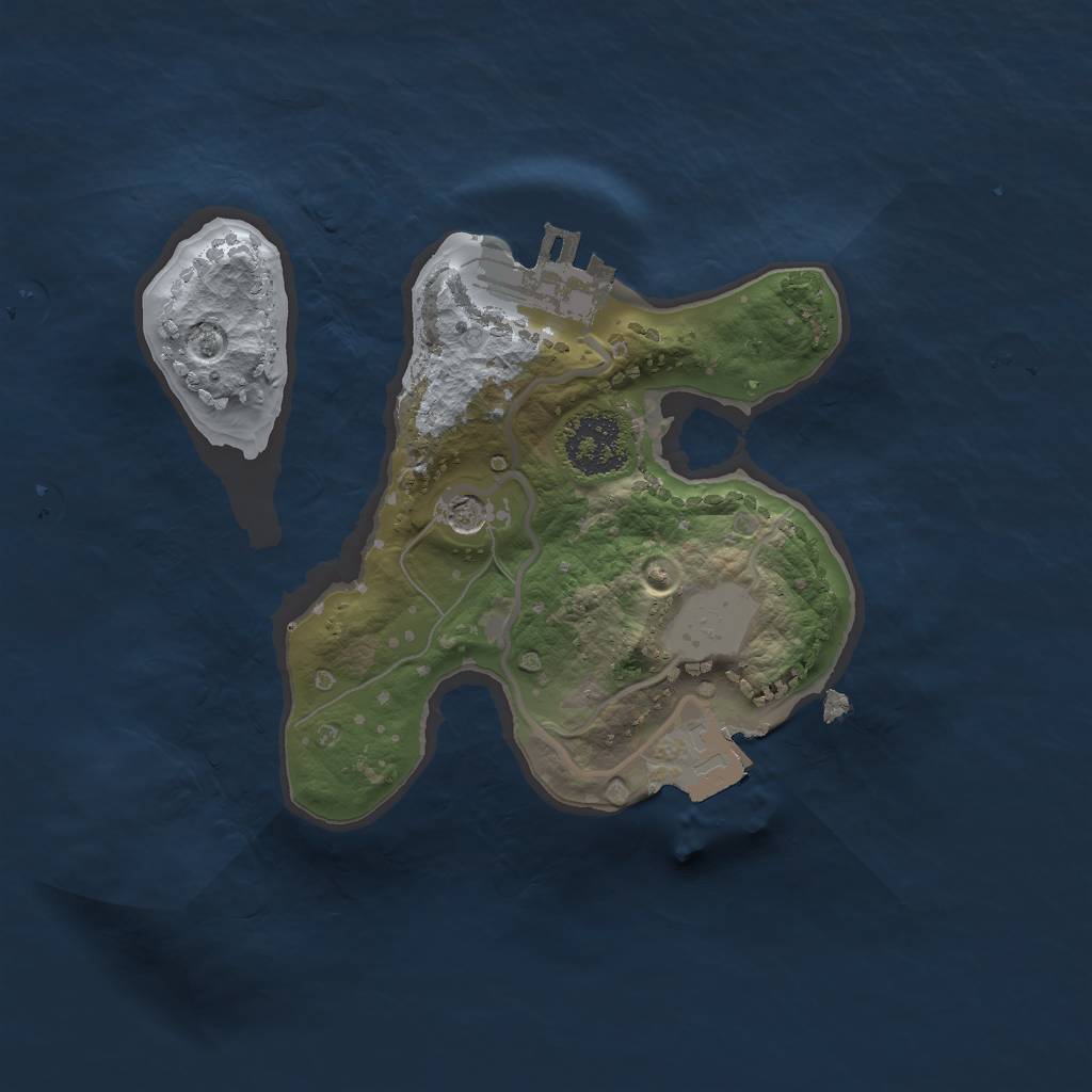 Rust Map: Procedural Map, Size: 1800, Seed: 1040275828, 5 Monuments