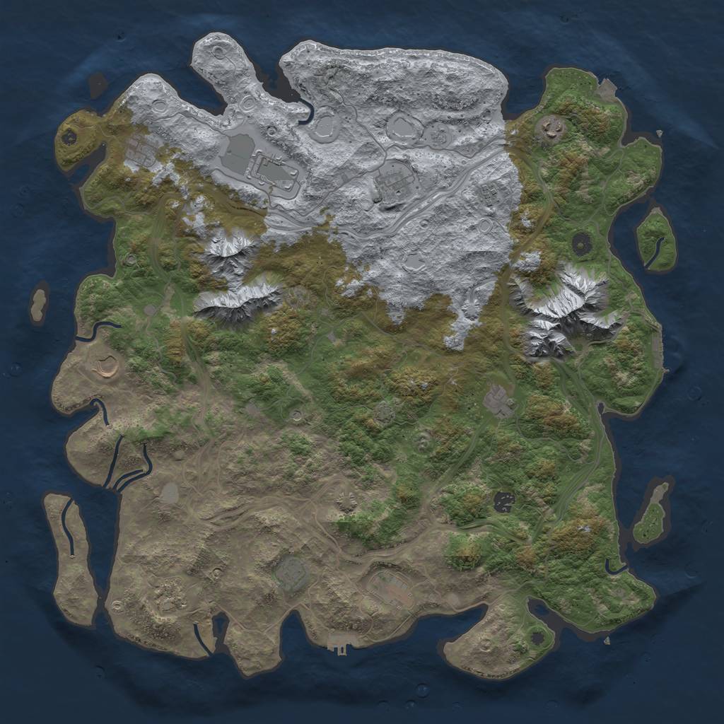 Rust Map: Procedural Map, Size: 5000, Seed: 25752165, 19 Monuments