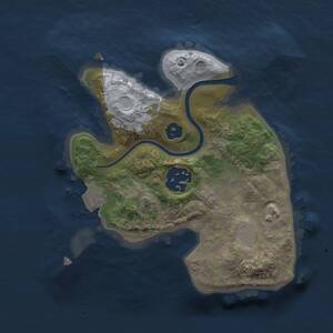 Thumbnail Rust Map: Procedural Map, Size: 2000, Seed: 3333333, 2 Monuments