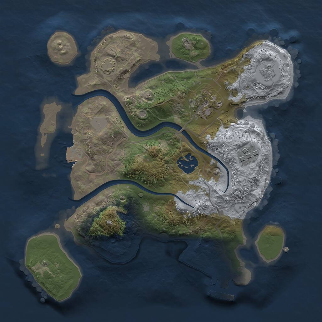 Rust Map: Procedural Map, Size: 2500, Seed: 16516516, 7 Monuments