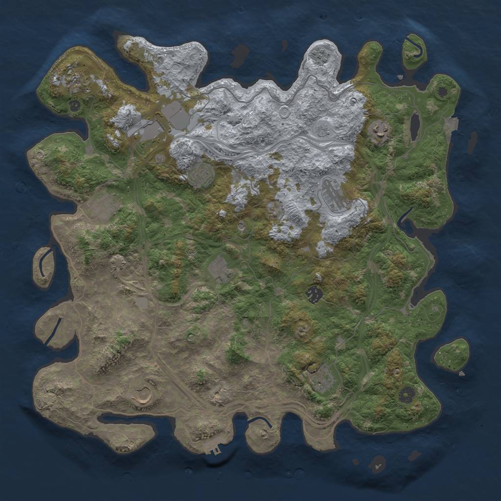 Rust Map: Procedural Map, Size: 4500, Seed: 1559157273, 18 Monuments