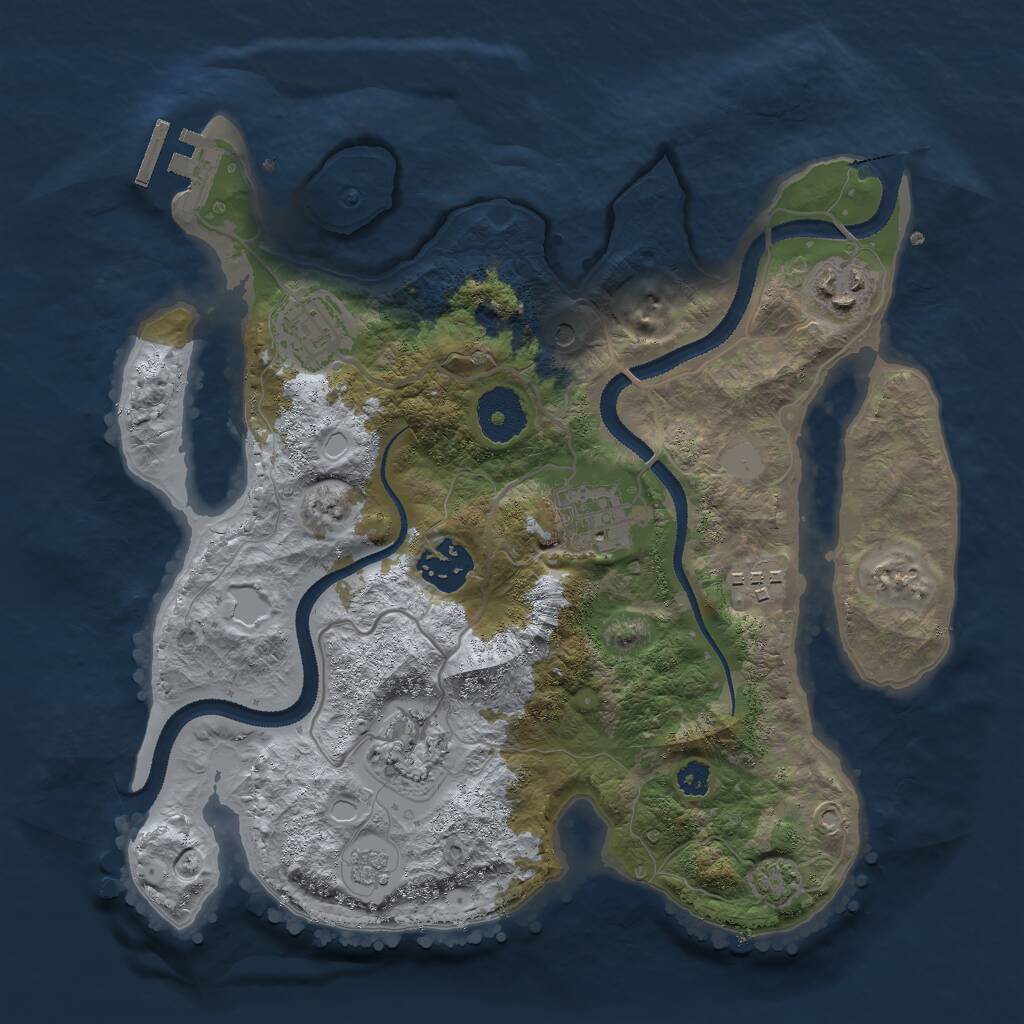 Rust Map: Procedural Map, Size: 3000, Seed: 6197, 11 Monuments