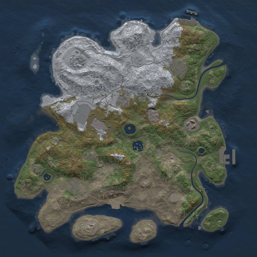 Rust Map: Procedural Map, Size: 3500, Seed: 78968796, 14 Monuments