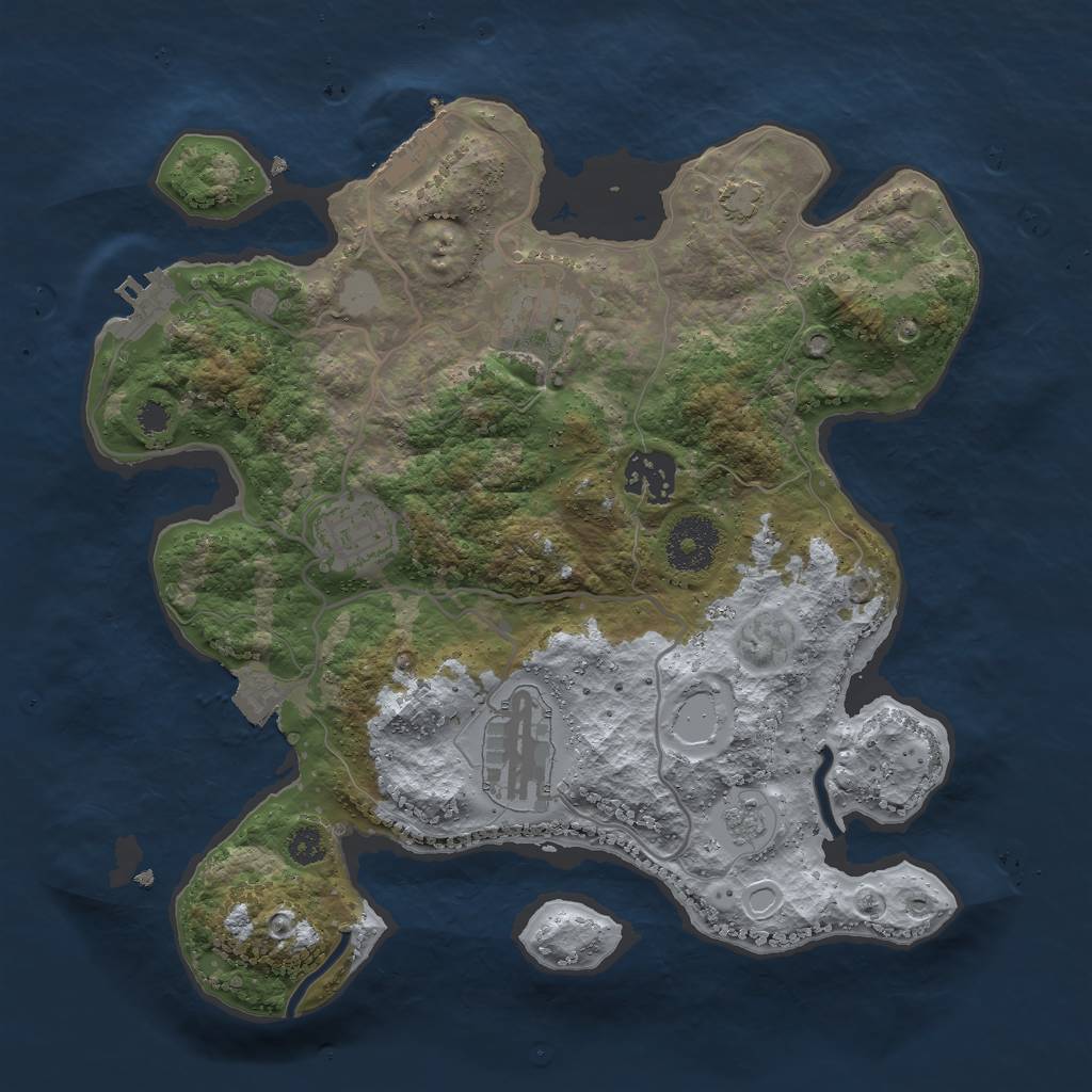 Rust Map: Procedural Map, Size: 3000, Seed: 31832, 11 Monuments
