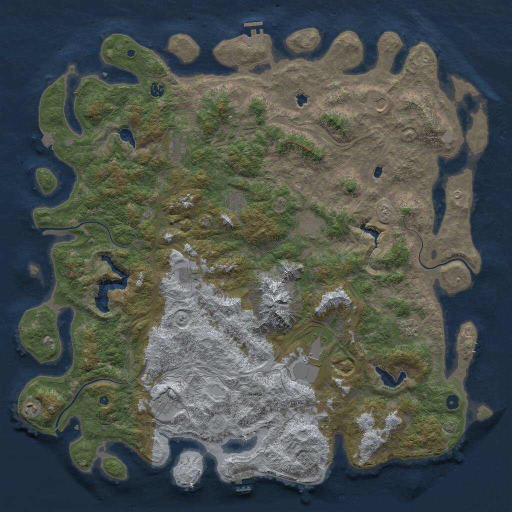 Rust Map: Procedural Map, Size: 5500, Seed: 543625, 17 Monuments