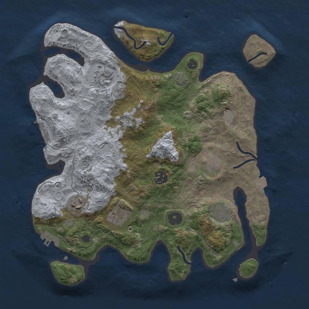 Rust Map: Procedural Map, Size: 3400, Seed: 449663903, 14 Monuments